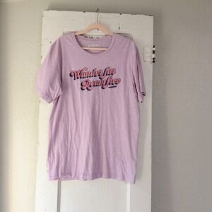 Nativ Wander Far Roam Free Graphic T-Shirt XL Lavender Heather Retro